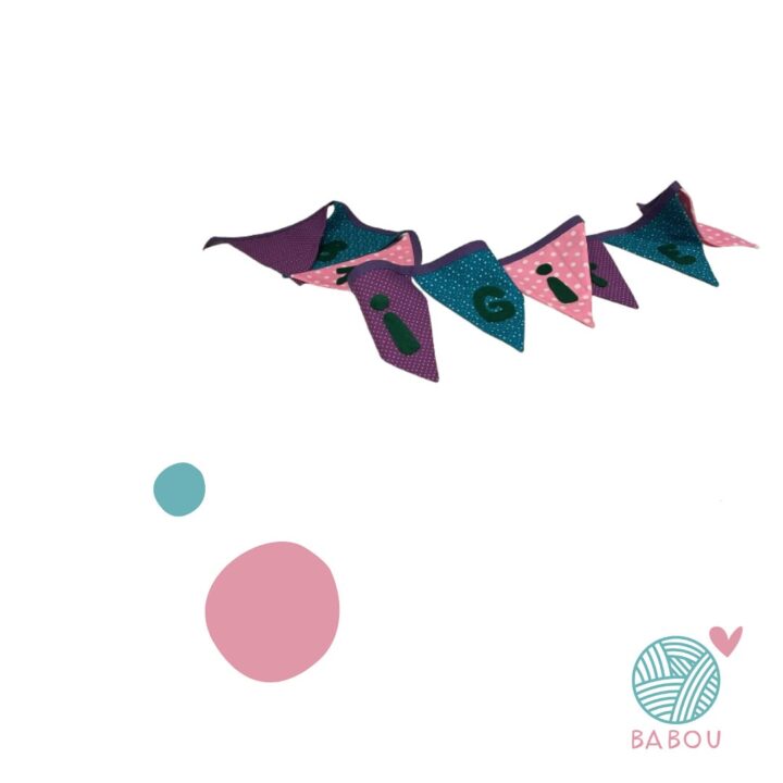 Banderín textil personalizado de Babou Handmade