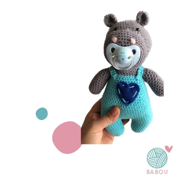 Hipopótamo amigurumi de Babou Handmade
