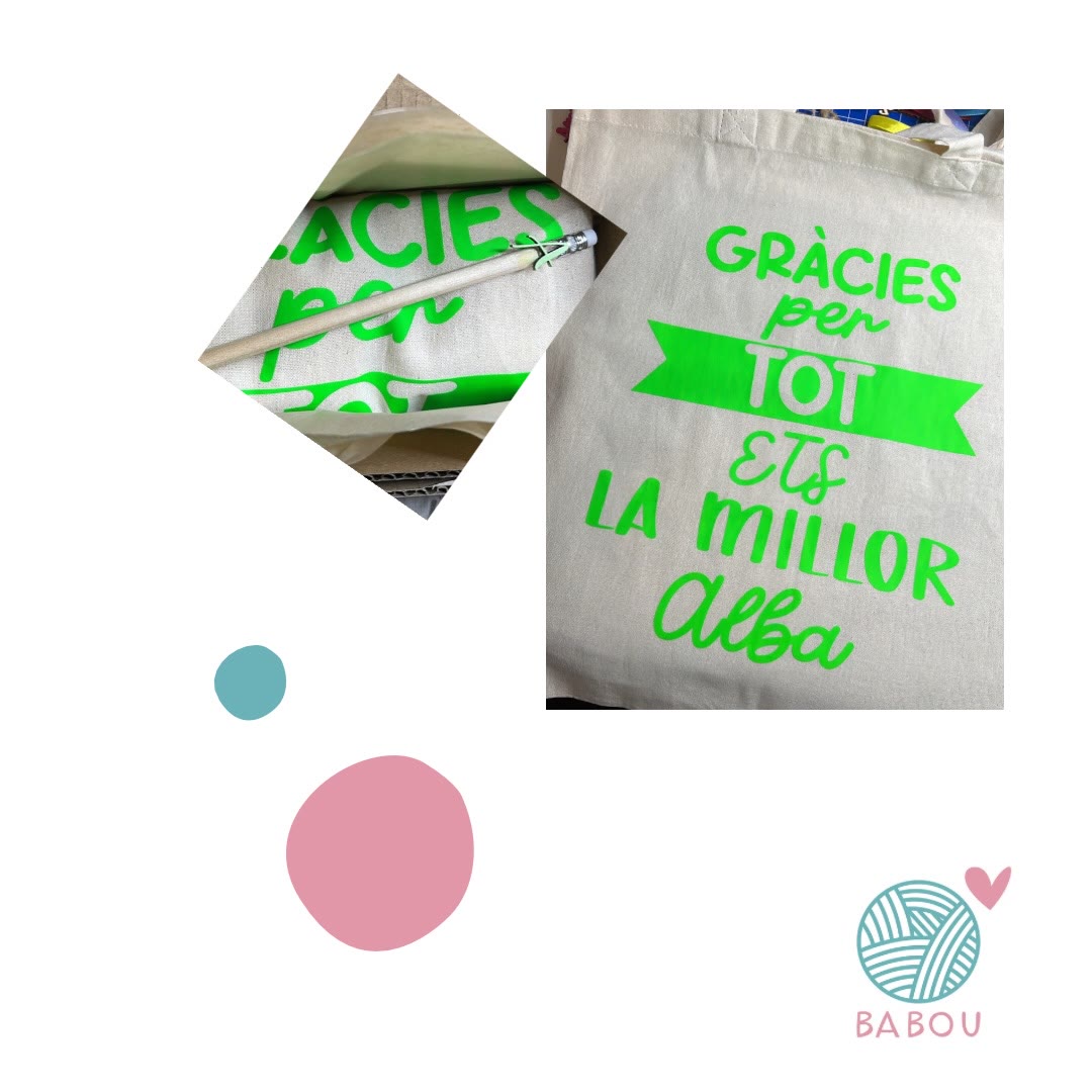 Pack de totebag y lápiz de Babou Handmade