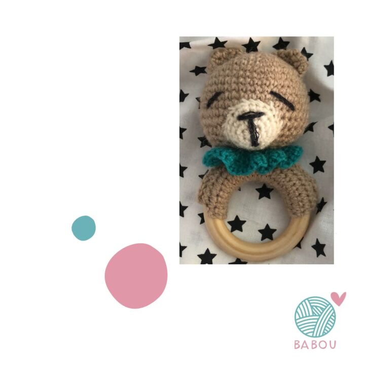 Sonajero de ositocon asa de Babou Handmade