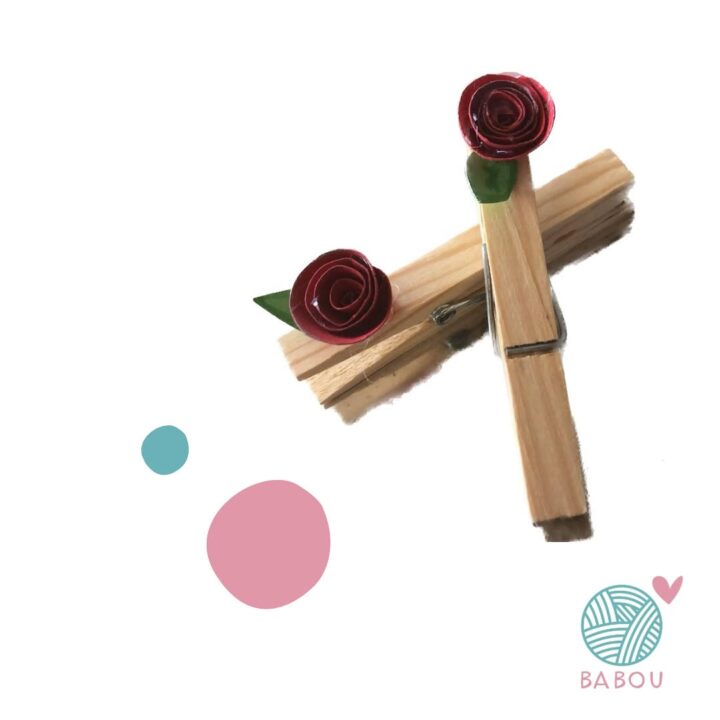 Pinzas con rosas de Babou Handmade