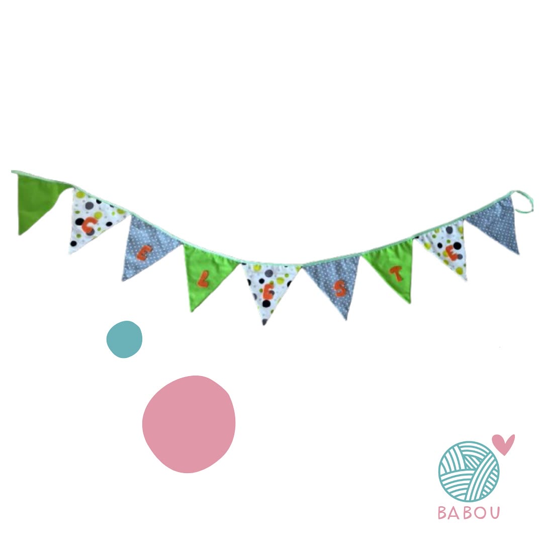 Banderin textils personalizado de Babou Handmade
