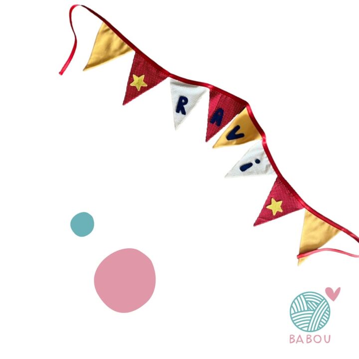 Banderines textiles personalizados de Babou Handmade