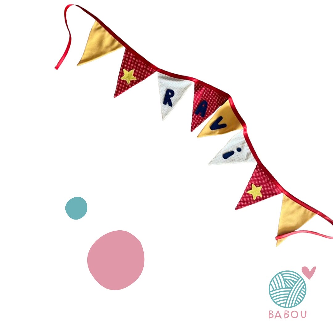 Banderines textiles personalizados de Babou Handmade