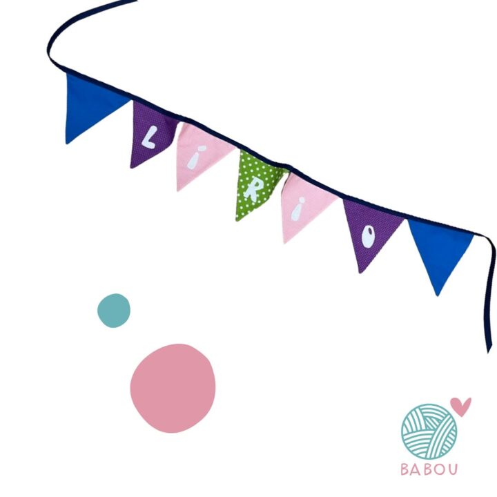 Banderines textiles personalizados de Babou Handmade