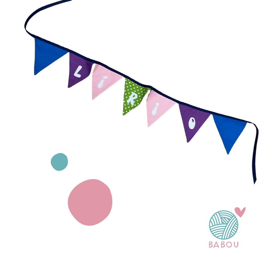Banderines textiles personalizados de Babou Handmade