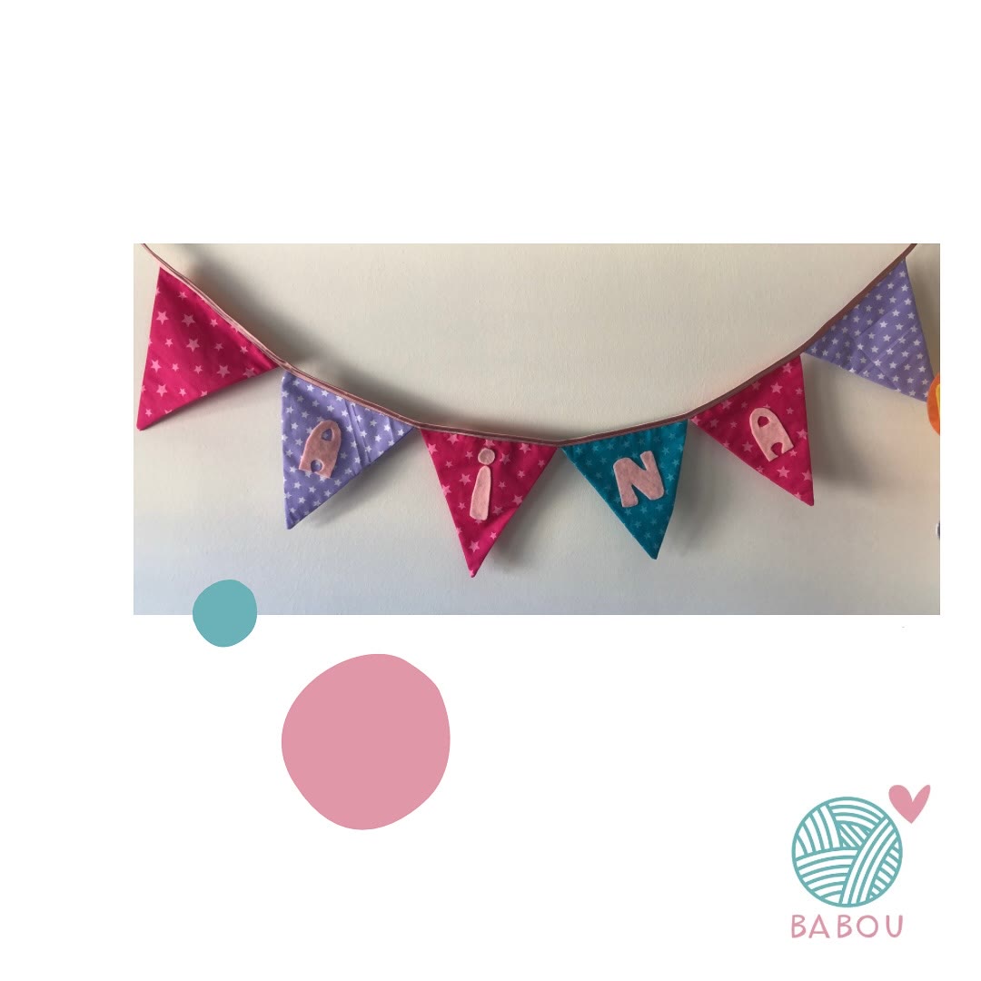 Banderines textiles personalizados de Babou Handmade
