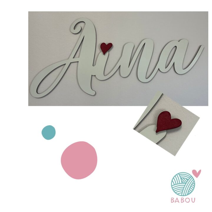Nombres para decorar la pared. de Babou Handmade